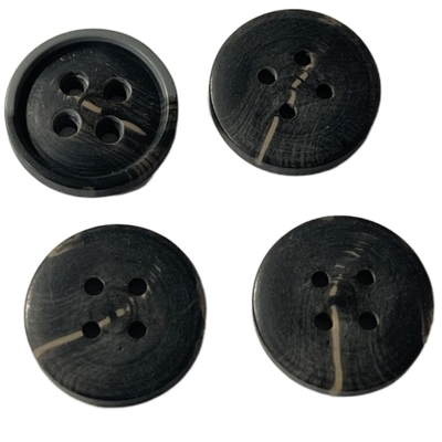 Áo khoác 15mm Áo khoác ngoài Bốn lỗ Faux Horn Buttons With Rim