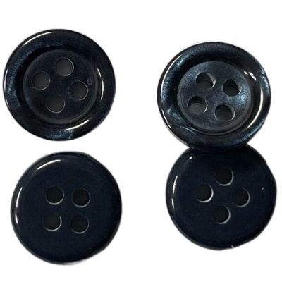 Nút áo sơ mi bằng nhựa giả MOP với vành trong 18L 4 lỗ Sử dụng trên áo sơ mi Blounes