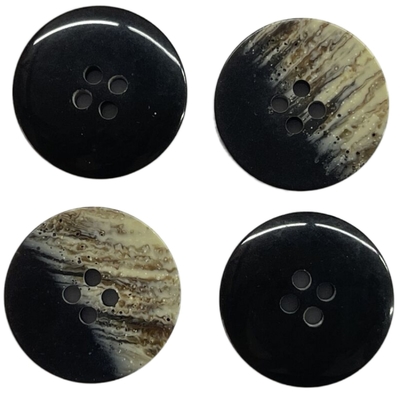 Faux Marble Polyester Buttons 4 Lỗ Đen 30L Sử dụng cho Áo len Áo khoác