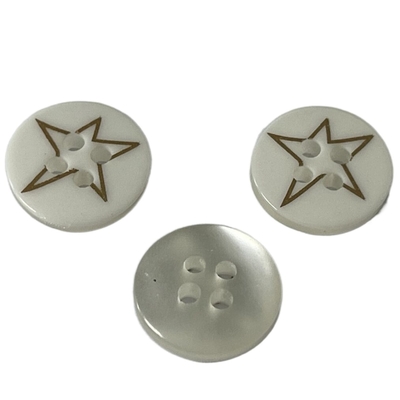 Ngọc trai giả Nút nhựa 20 mm Sil Ked In Ngôi sao vàng Sử dụng trên áo cánh