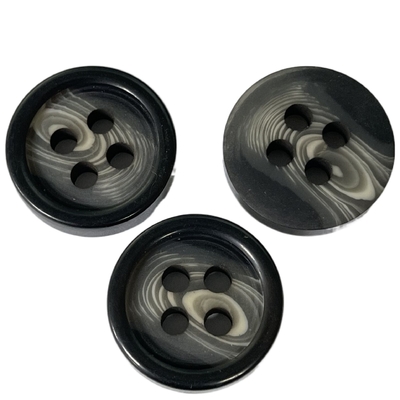 Nút sừng giả mờ đã hoàn thành với viền đen 28mm Sử dụng trên áo khoác khoác ngoài